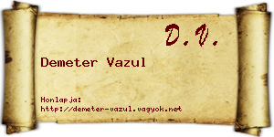 Demeter Vazul névjegykártya